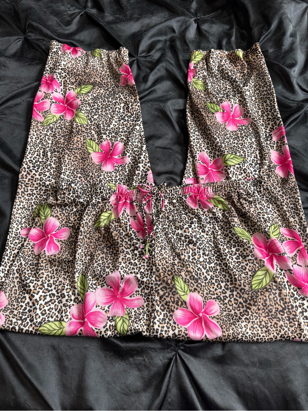 Floral Leopard Print Pj Pants
